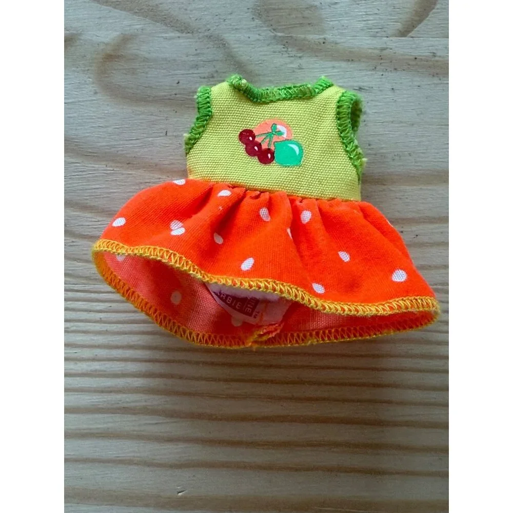 Kelly Barbies Sister Y2K Cherry Lime & Orange Polka Dot Doll Dress
